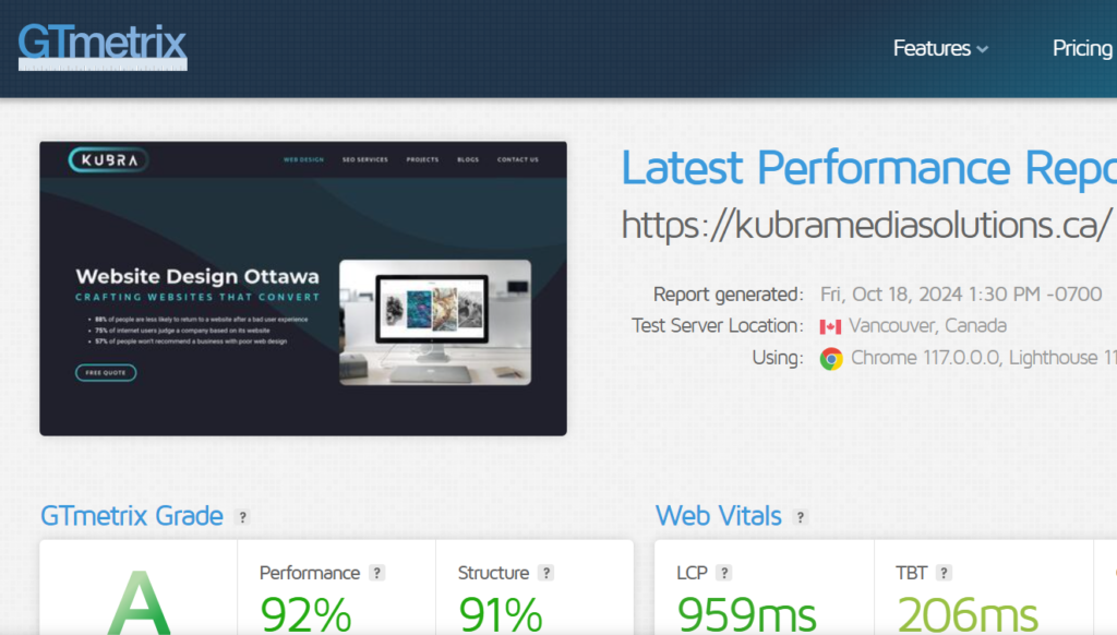 how to benchmark website performance with gtmetrix