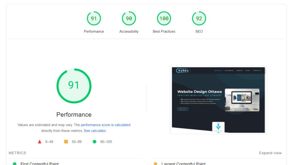 how to benchmark website performance with page speed insights